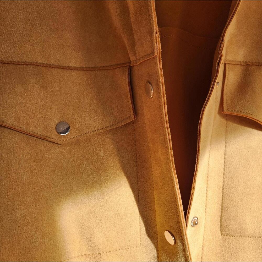 Anthropologie Mustard Suede Shacket SMALL - Picture 3 of 6